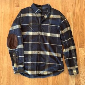 J. Crew - Leather Elbow button down shirt